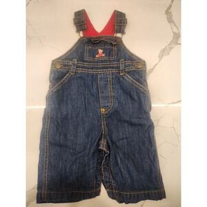 Kitestrings By Hartstrings Blue Denim Overalls‎ Teddy Bear Embroidery 0-3 Months